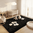 thumbnail image 2 of LUOVEN 6 x 9 Soft Fluffy Area Rug, Shaggy Indoor Plush Carpet for Living Room Bedroom Dorm Decor, Black, 2 of 7