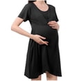 thumbnail image 2 of Maternity Nursing Dress for Women, Soft and Comfortable Round Neck Short Sleeve Nightgown for Sleeping and Home Wear, 2 of 6