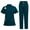 Caribbean Blue, variant on LYMAYTER Solid Color Medical Uniform Nurse Uniform for Women's Stand-up Collar Stretchy Quick Drying Nurse Uniform Set S-2XL
