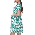 thumbnail image 2 of Fotbe Green Baseball Vestido Largo de Moda para Mujer, Vestido Tipo Camiseta con Manga Corta y Estilo Casual a Rayas y Bloques de Color, 2 of 6