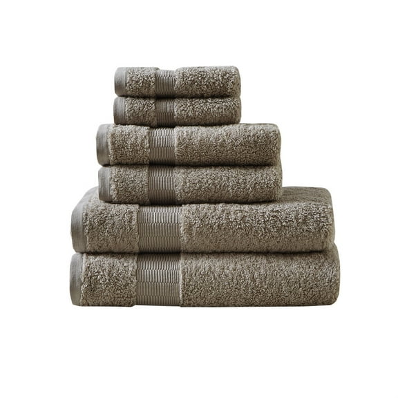 Luxurious Ergode 100% Egyptian Cotton 6 Piece Towel Set | Gold Seal Certified | 650gsm Weight | Made in Green by OEKO-TEX | Soft, Silky, and Sustainable | Complete Bathroom Update | Machine Washable