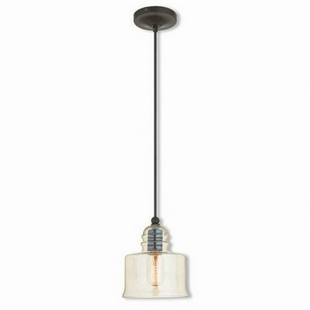 1 Light Mini Pendant in Coastal Style 6.75 inches Wide By 9.5 inches High-English Bronze Finish Bailey Street Home 218-Bel-2120390