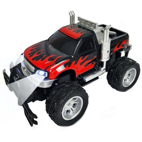 Remote Control Big Wheel Beast Monster Truck Pickup Toy Vehicle 1:16 Scale with Headlights RC Off Road Truck Toy Gift for Boys Kids