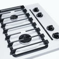 thumbnail image 3 of 24" wide gas cooktop with four sealed burners, white porcelain surface, and cast iron grates; made in the USA, 3 of 4