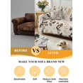 thumbnail image 5 of Brown Beige Botanical Couch Cover Sofa Covers 3 Cushion Sectional Couch, Rustic Country Spring Floral Summer Leaf Washable Sofa Covers Slipcover Sectional Sofa Cover, Furniture Protector 71"x150", 5 of 9