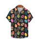 thumbnail image 2 of Mens Casual Manga Corta Botón Abajo Camisas Pascua Impresión Solapa Camisa Poliéster Top de Moda para Hombres, Cuello Redondo Blusa Casual para el Trabajo, el Ocio Y las Vacaciones, 2 of 9