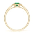 thumbnail image 2 of ANGARA Natural Tapered Shank Emerald Solitaire Ring with Diamond Accents in 14K Yellow Gold for Women (Size-6x4mm) | May Birthstone, Anniversary, Jewelry Gift for Women | Natural Emerald Ring, 2 of 8