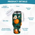 thumbnail image 2 of Yayeee 30oz Double-Wall Insulated Stainless Steel Tumbler with Handle Bottle, Orange Leaves, 2 of 8