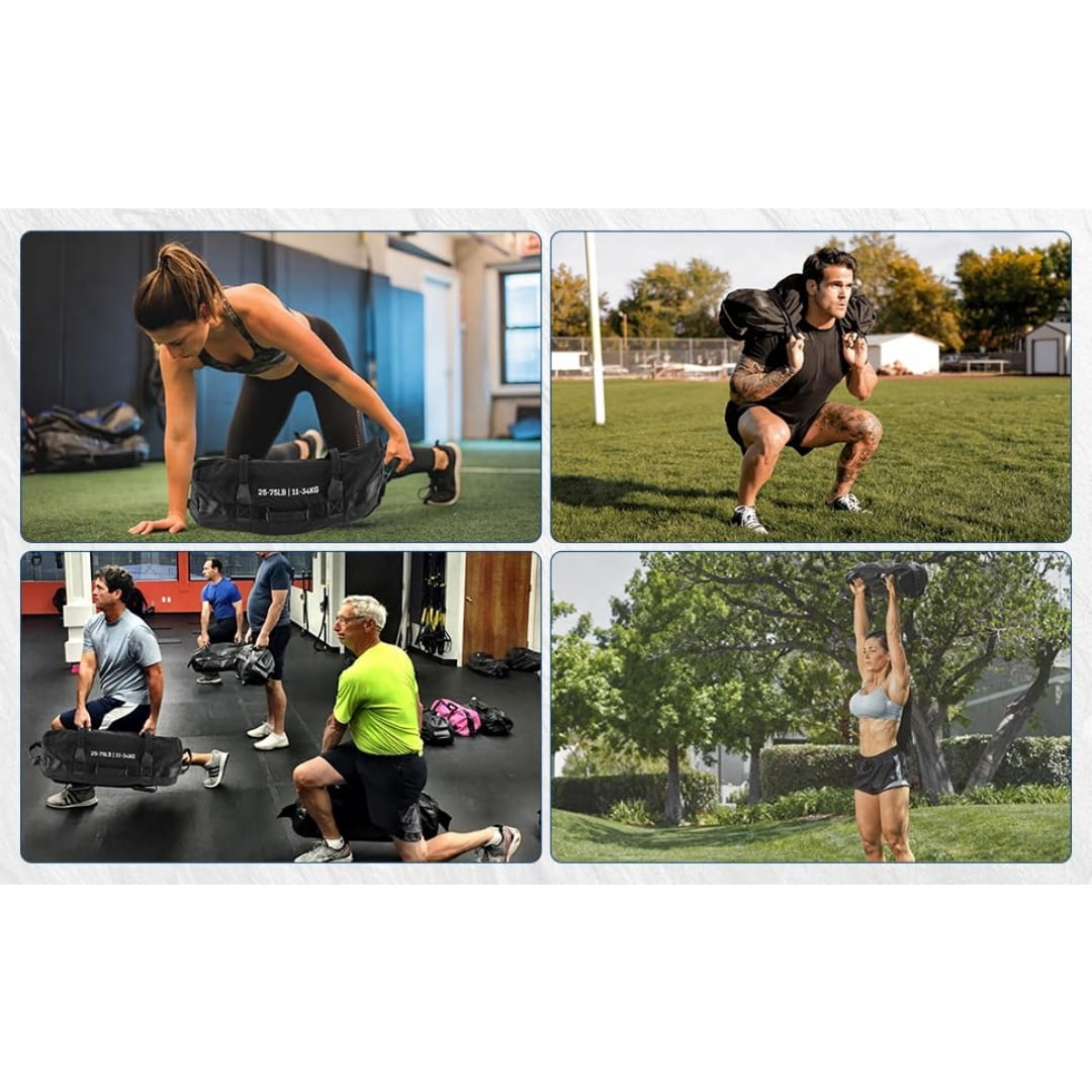 Heavy Duty Adjustable Sandbag, Unfilled Weight Bag with Multi Handles, Durable Workout Power Bag for Strength Training, Cross Training and Home Gym Fitness Exercise