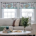 thumbnail image 4 of LALILO Kitchen Curtain Valance Indian Floral Paisley Medallion Rod Pocket Window Curtain 52"x 18" Set of 2, 4 of 5