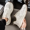 thumbnail image 4 of Men's White Chunky Dad Sneakers Breathable Mesh Platform Athletic Shoes Non-slip Comfortable Walking Shoes for Daily Wear, 4 of 5