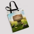 thumbnail image 2 of PKQWTM Wooden Sign In The Magic Spring Forest Canvas Shoulder Bags Handbags Tote Bags Shopping Bag, 2 of 2