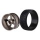 thumbnail image 5 of 4 piezas de neumáticos de plástico negro y llantas de 5 radios para coche de carretera RC1:10, 5 of 5
