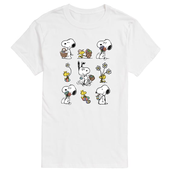 Peanuts - Snoopy & Woodstock Easter Grid - Men's Short Sleeve Graphic T-Shirt