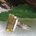 thumbnail image 3 of Lemon Quartz Ring: 925 Sterling Silver Baguette Cocktail Ring, 3 of 9