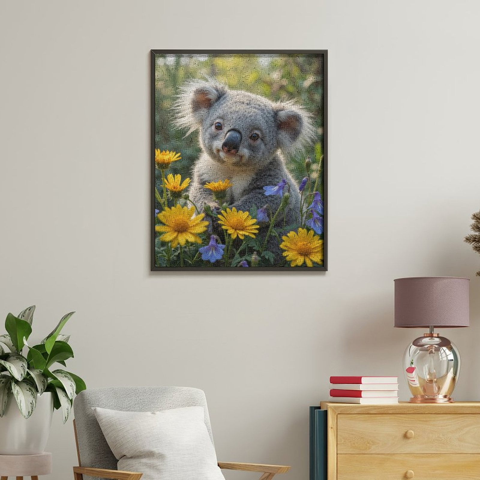 Paint by Numbers Kit for Adults, Koala Among Vibrant Wildflowers Paint by Numbers, Easy Paint by Numbers Kit for Adults Beginner, DIY Adult Paint by Number Kits on Canvas, 12x16in Home Decor