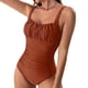 thumbnail image 4 of Traje de Baño de Bikini de Mujer Traje de Baño de Color Sólido Traje de Baño de una Pieza, Ropa de Playa Casual de Poliéster para Uso Diario, Piscina Y Mar de Verano, 4 of 4