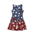 thumbnail image 5 of CCRFTGI 4th of July Dresses for Child Girls Size 10-12 Summer Patriotic American Flag Stars Mini Dress Party Crew Neck Independence Day Sleeveless Girls Clothes Fashion Dresses Navy 3-4 Years, 5 of 9