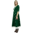 thumbnail image 5 of Bimba Women's Designer Green Tunic Cotton Embroidered Anarkali Kurti Dress-10, 5 of 5