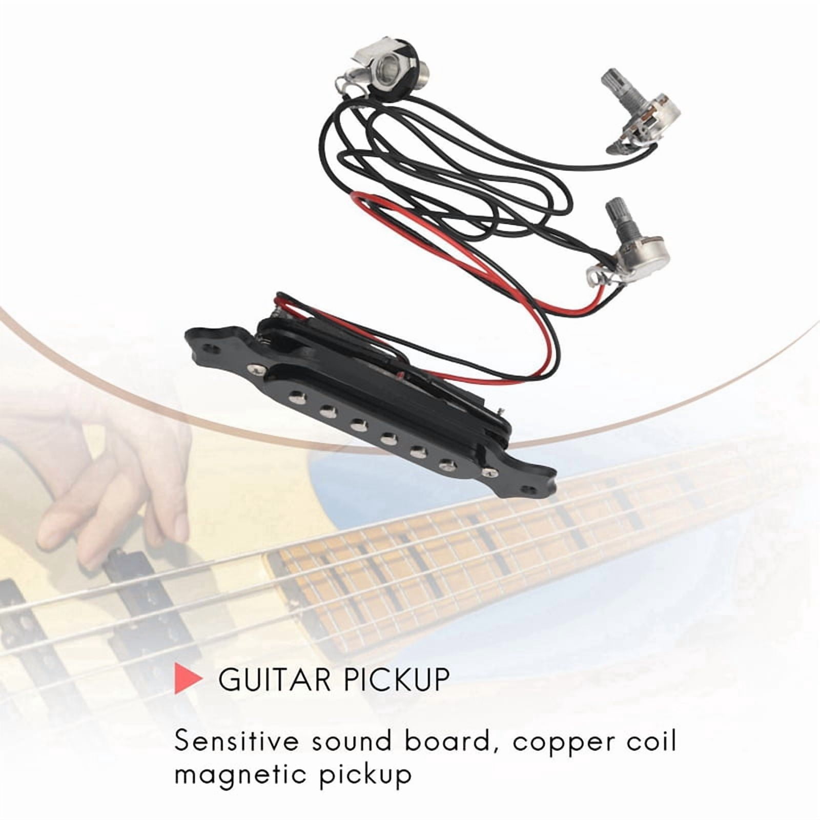 4X Magnetic Acoustic Pickup for Guitar Black