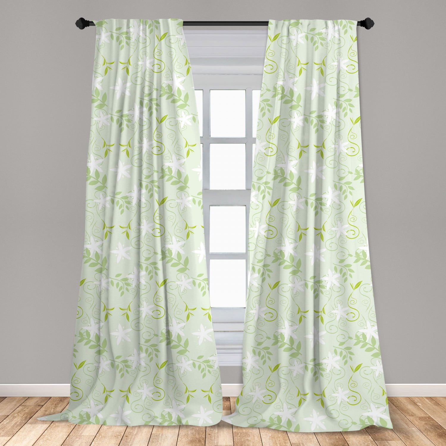 Flower Branch Patterned Window Curtains Blackout Drapes 2 Panels Home Curtains 