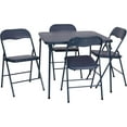 thumbnail image 2 of Favory 5-Piece Multipurpose Folding Card Table and Chairs Set for 4 Players, Padded Top Portable Square Folding Table and Chairs Set, Navy, 2 of 11