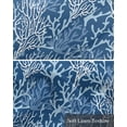 thumbnail image 6 of Navy Blue Coral Linen Curtain Valance for Bedroom/Bathroom/Kitchen/Office/Living/Dining Room Windows,Summer Beach Sea Abstract Geometric White Pocket Topper Drapes Decorative Cafe Drapery Panel 60x18, 6 of 6