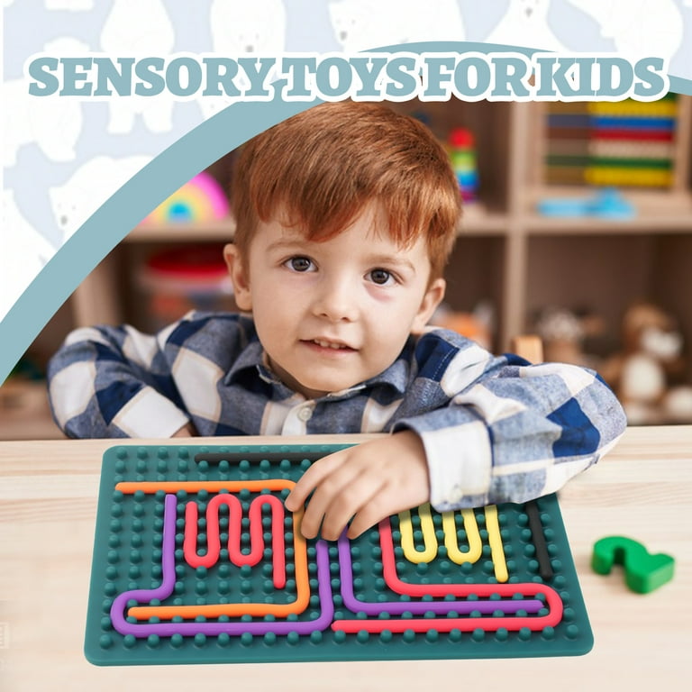 Sensorik Activity Board Montessori – Tavola Sensoriale Double Face Con 20 Strisce In Silicone E Borsa, Giocattolo Antistress Per ADHD E Autismo - 2