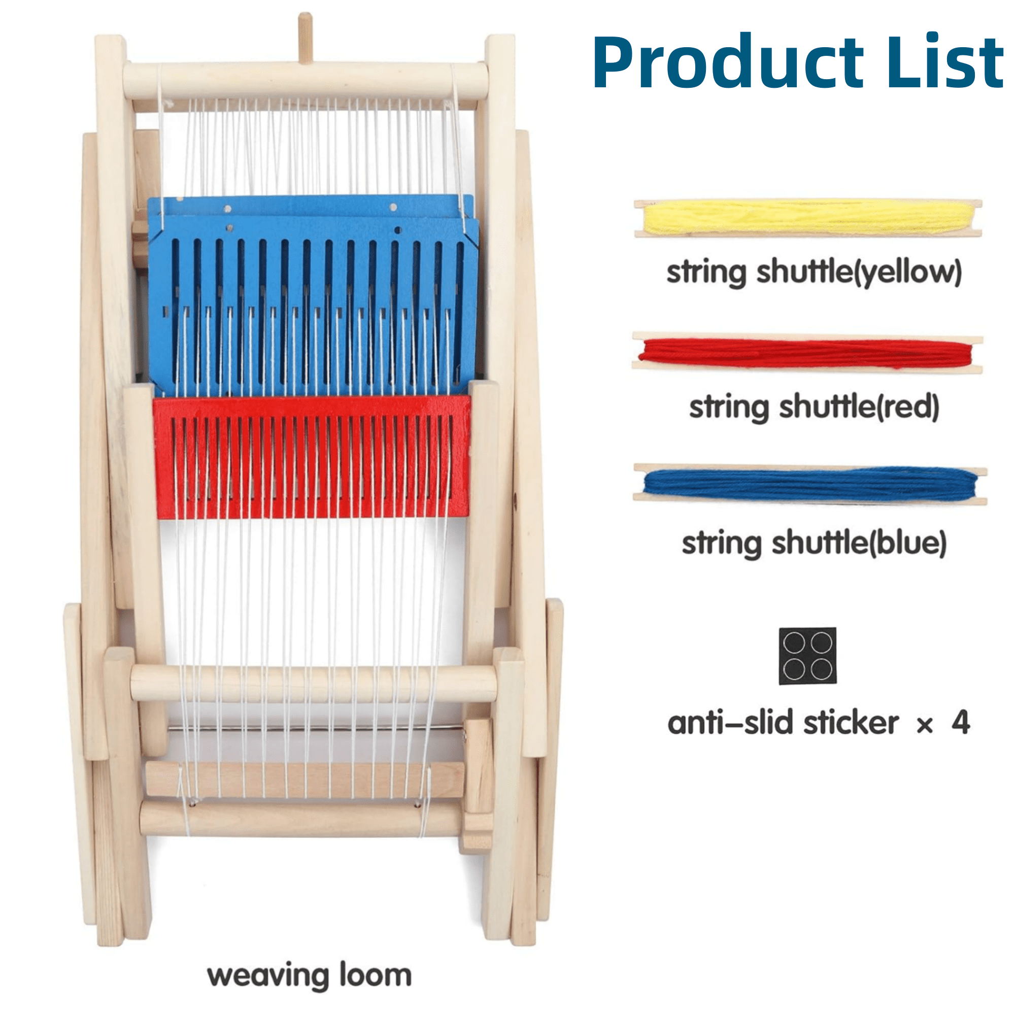 Gtouse Foldable Weaving Loom Kit, Complete DIY Multi-Craft Frame Looms for Adults Beginners