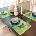 thumbnail image 6 of Placemats Set of 4 / 6, Flying Frog On Branch Placemats for Dining Table Indoor/Outdoors Heat Resistant Washable Placemats 18" x 12", 6 of 8