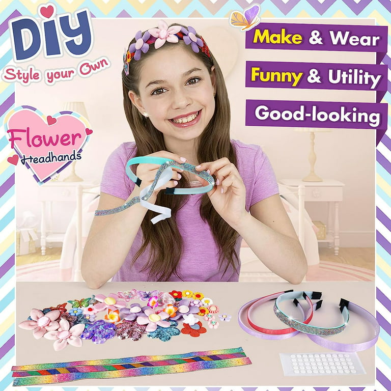 Creativity for Kids Fashion Headband Making Kit - Makes 10 DIY Headbands,  Arts and Craft Kits for Ages 5-7+, Kids Activities, Birthday Gifts for Girls