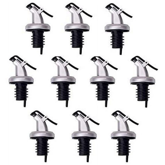 10 Pcs Pour Spouts, Leak-proof Liquor Wine Pourers with Lid for Kitchen and Bar