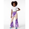 thumbnail image 4 of Girls Wide Leg Flared Pants, Digital Print Bell Bottom Trousers, Casual Slim Fit Pants for Kids Girls, Age 4-13, Spring Summer Autumn, 4 of 6