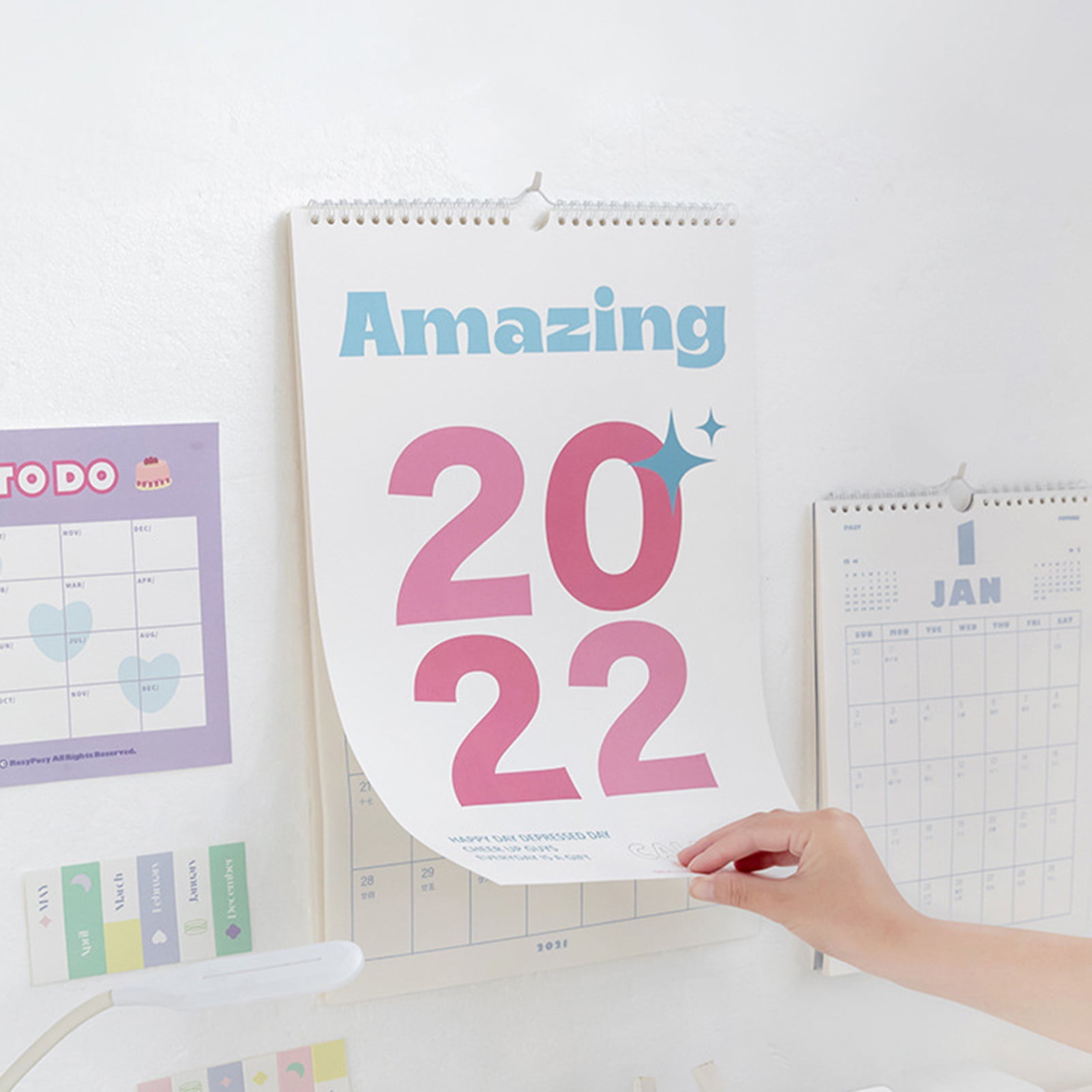 Cheers 2022 Concise Style Easy to Flip Calendar Decor Paper Beautiful