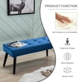 thumbnail image 5 of Foredo Velvet Upholstered Accent Bench, Modern Entryway Bench with Button Tufting and Solid Wood Legs, Indoor Bench for Bedroom Living Room, Dark Blue, 5 of 7