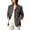 Gray, variant on WAGUTH Women Vintage Faux Suede Blazer Jackets Notched Lapel Single Breasted Loose Casual Suit Coat With Pockets