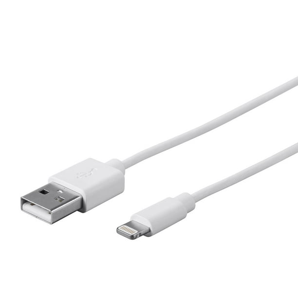 Monoprice Apple MFi Certified Lightning to USB Charge & Sync Cable, 3ft White for iPhone X, 8, 8