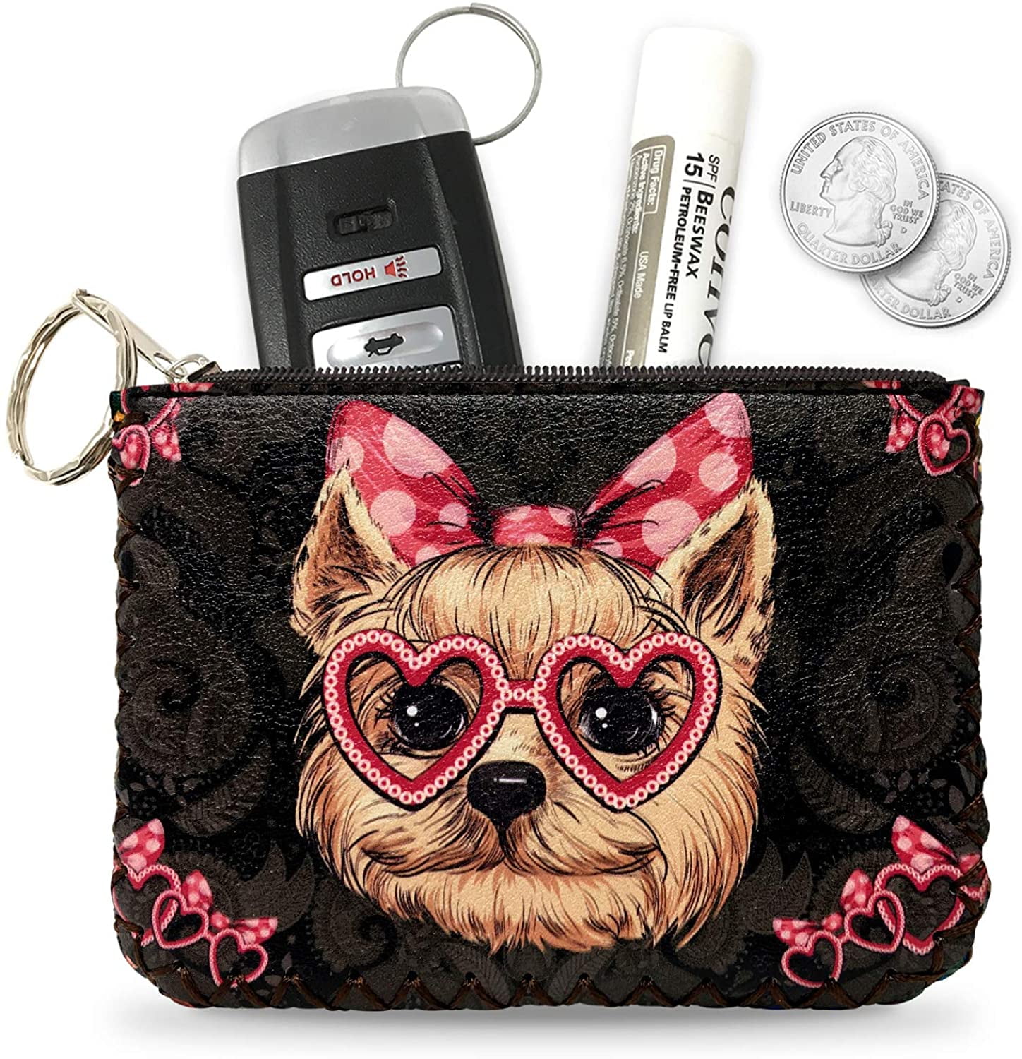 Hipster Yorkie Dog Purse Charcoal