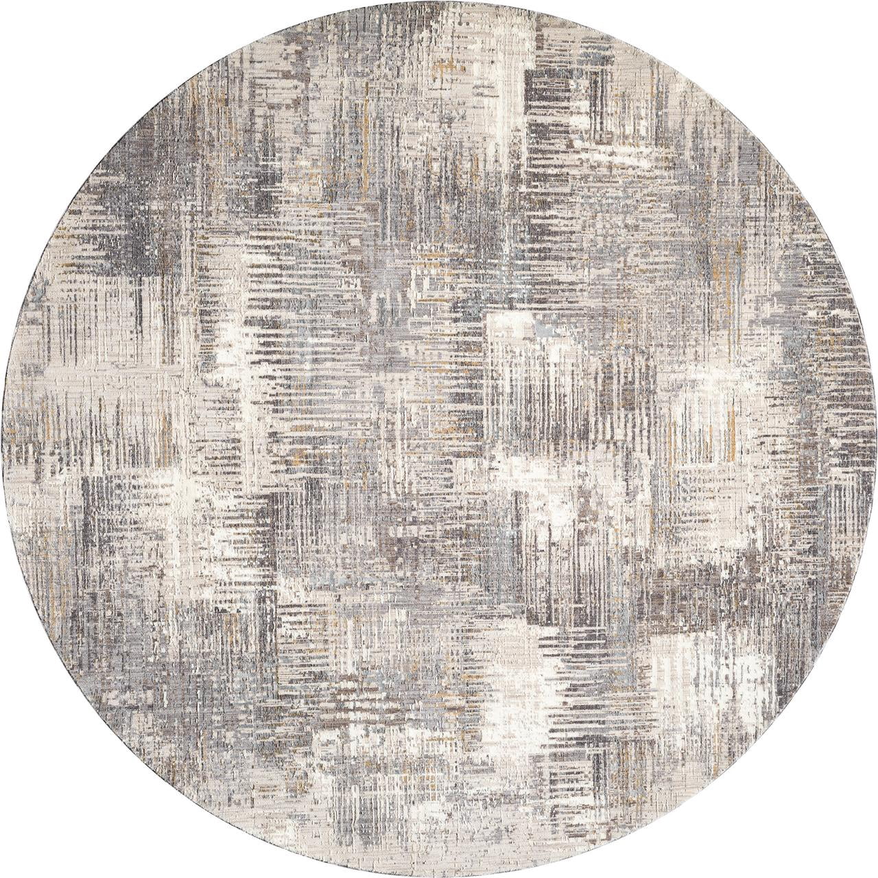United Weavers Utopia Lorraine Contemporary Abstract Round Rug, Grey, 7'11" x 7'11"