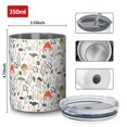 thumbnail image 4 of 12oz Coffee Tumblers Colorful Mushroom Floral White Pattern Stainless Steel Vacuum Insulated Travel Tumbler Coffee Cups Mug with Lid and Straw with Cleaning Brush for Cold & Hot Drinks, 4 of 5