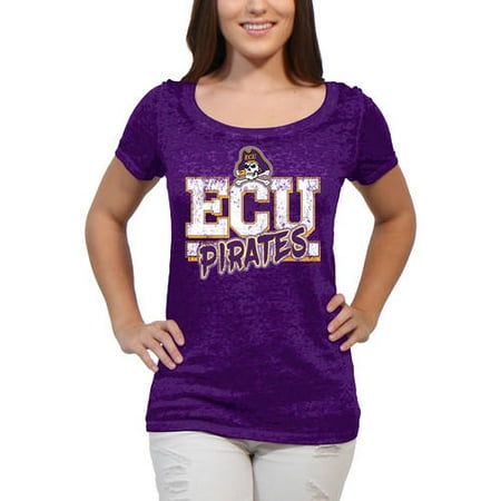 East Carolina Pirates Gear - East Carolina Pirates Block Graffiti Women'S/Juniors Team Short Sleeve Scoop Neck Tee Shirt