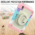 thumbnail image 6 of SaniMore for iPad Mini 6th Generation 8.3" 2021 Case, PC & Silicone Cover with Pencil Holder & 360° Rotating Hand Grip & Ring Kickstand Screen Protector Shockproof Protective Shell, Colorful Pink, 6 of 7