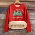 thumbnail image 7 of Danhjin Christmas Sweatshirts for Women Fleece Lined Festive Print Oversized Pullover Tops Long Sleeve Loose Crew Neck Fall Winter Fashion Casual Warm Shirts, 7 of 7