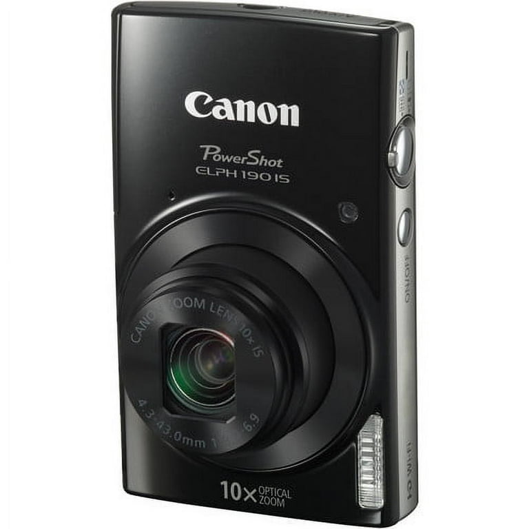 Canon PowerShot ELPH 190 Digital Camera Black WiFi 10X Optical