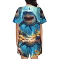 thumbnail image 6 of Rateoe Colorful Underwater Shark Pattern Women's Short-Sleeved Pajama Set - 2 Piece Soft and Lightweight Sleepwear Set-4X-Large, 6 of 7