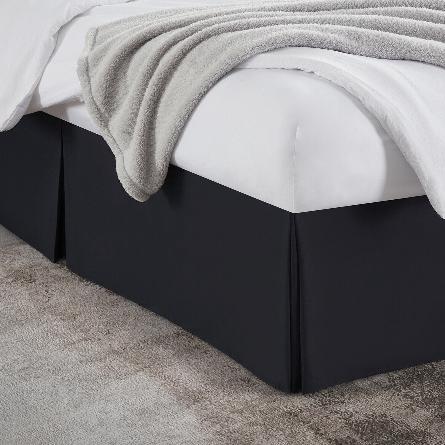 Luxury Bed Skirt  Solid Microfiber Pleated 14" Drop Premium Dust Ruffle
