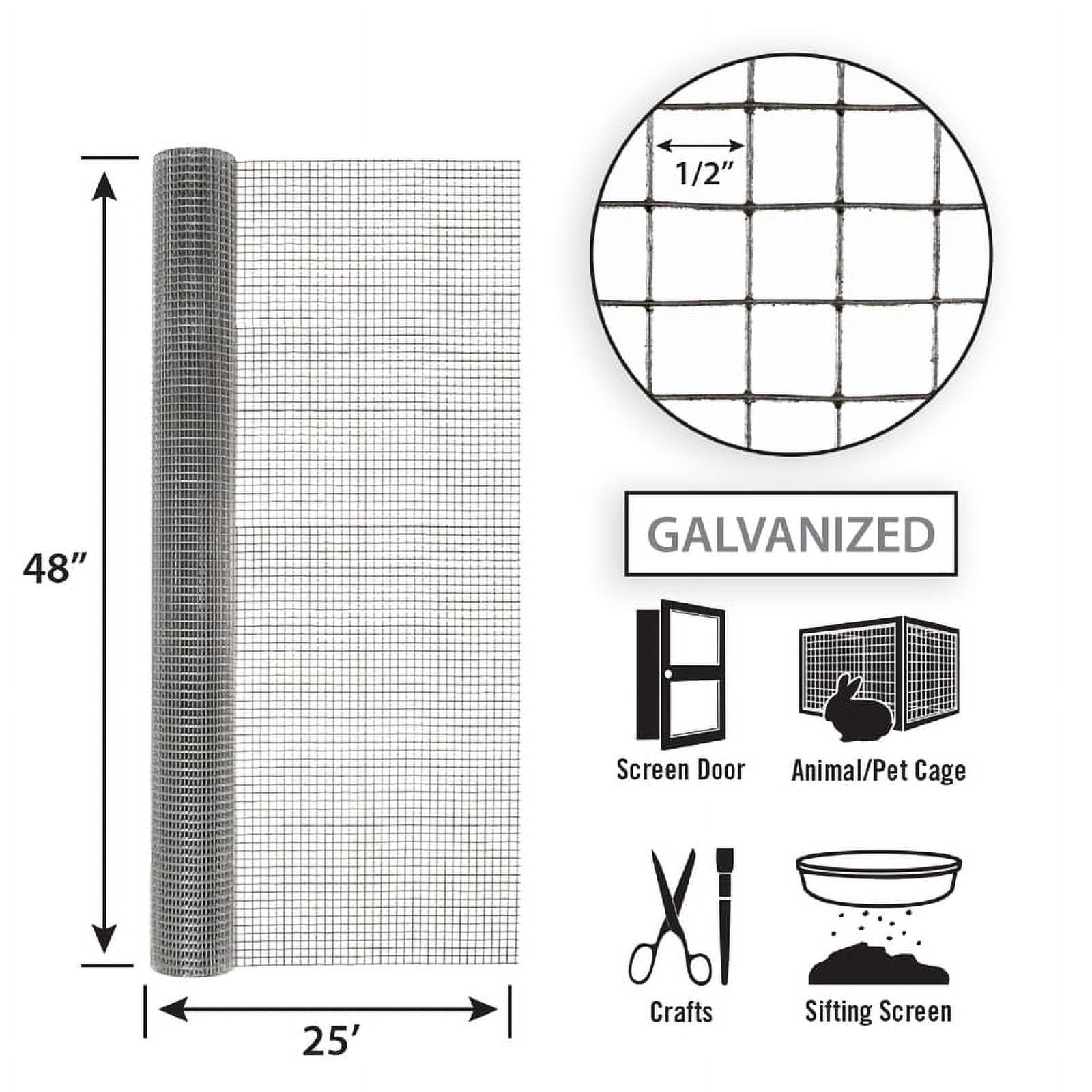 Garden Craft 48 in. H X 25 ft. L X Galvanized Steel 1/2 in. Mesh Hardware Cloth Roll