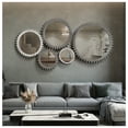 thumbnail image 3 of Vintage Gear Mirror 34x34, Round Wood Wall Mirror Decorative, Bathroom Living Room Entryway Mirror Antique Brown, 3 of 7