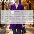 thumbnail image 3 of Mifsaly Womens Double Breasted Pea Coat Notch Lapel Long Sleeve Tailored Winter Jacket Warm Elegant Mid Length Outerwear for Office Work Travel Purple,M, 3 of 7