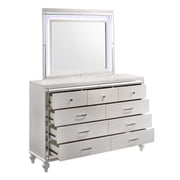 New Classic Furniture Valentine Solid Wood Dresser with 9 Drawers in White